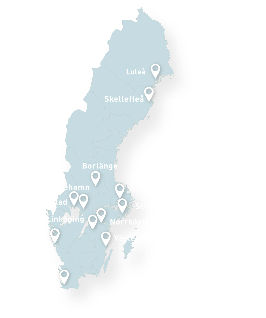 Map showing Zacco office locations